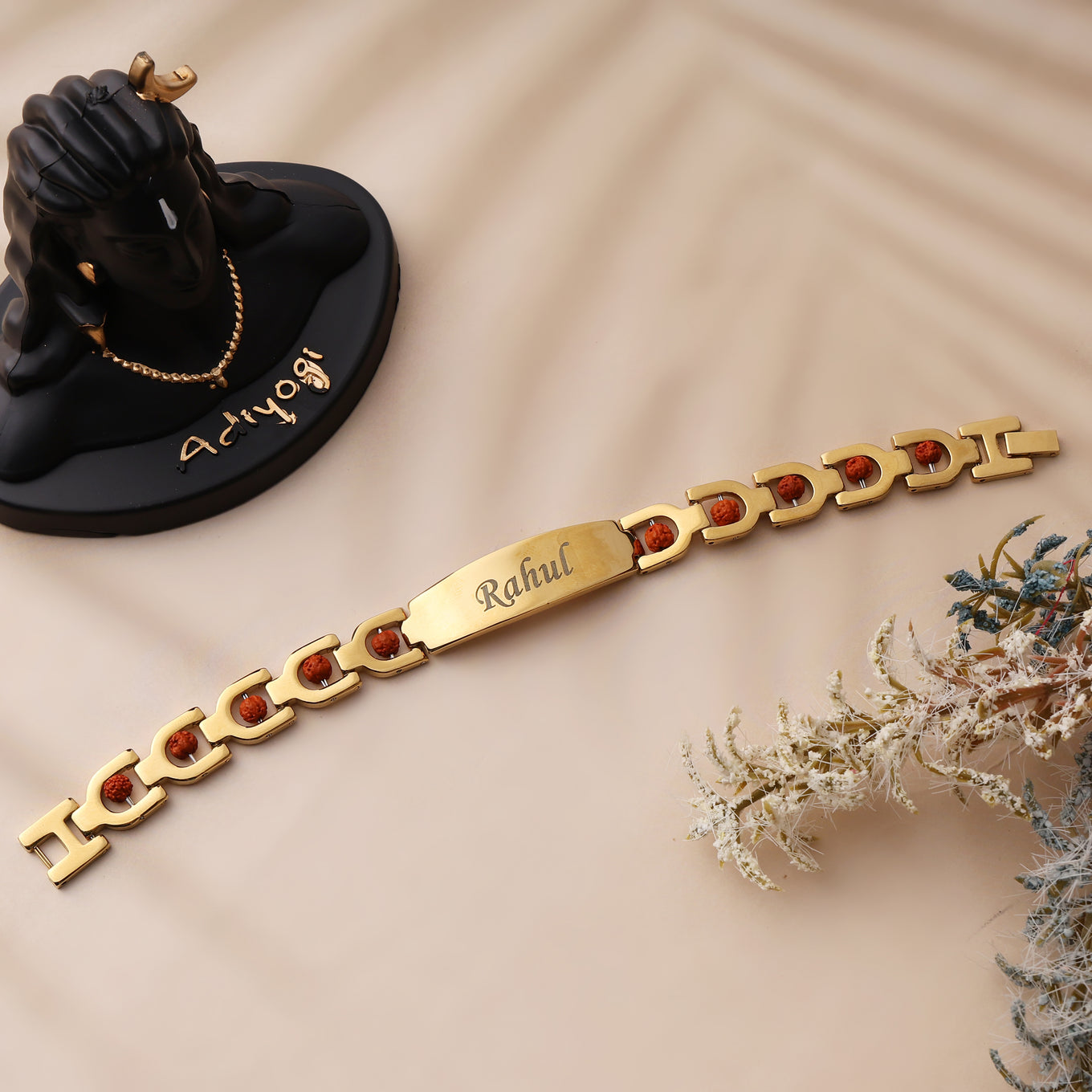 Bliss Blue 24K Gold plated Rakhi Bracelet for Brother | Rakshabandhan Gift | 1 Year Warranty
