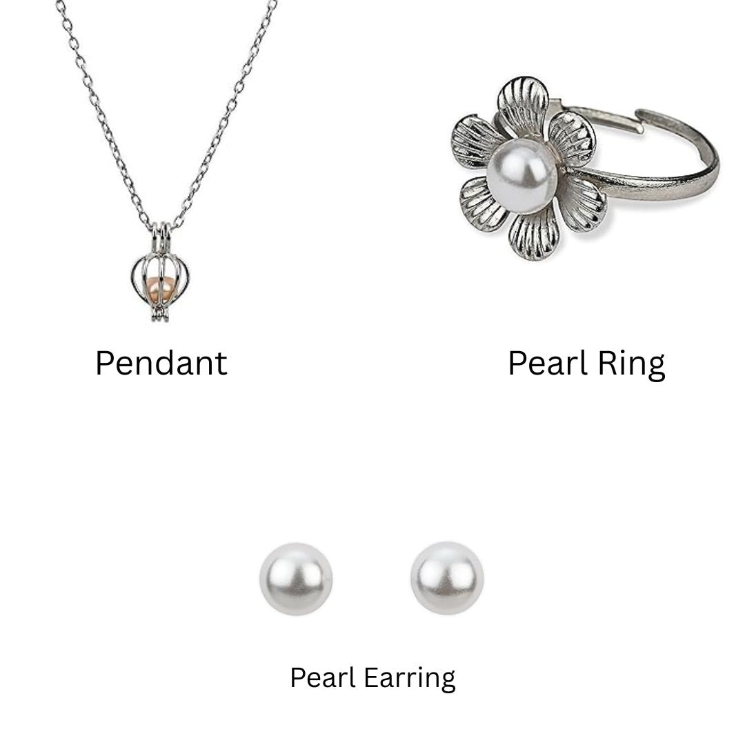 Love Pearl Chain Necklace Ring | Romantic Gift Box