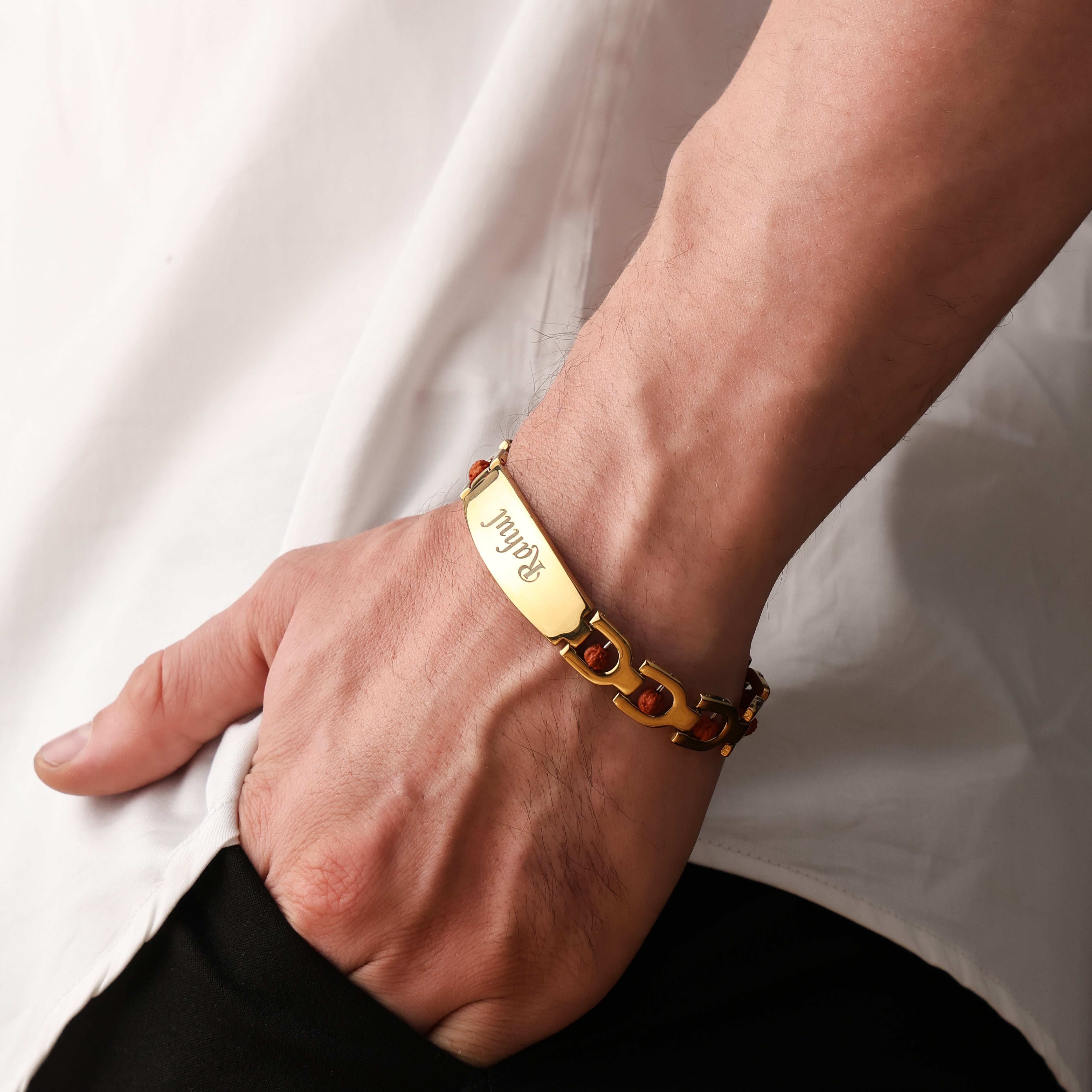 Bliss Blue 24K Gold plated Rakhi Bracelet for Brother | Rakshabandhan Gift | 1 Year Warranty