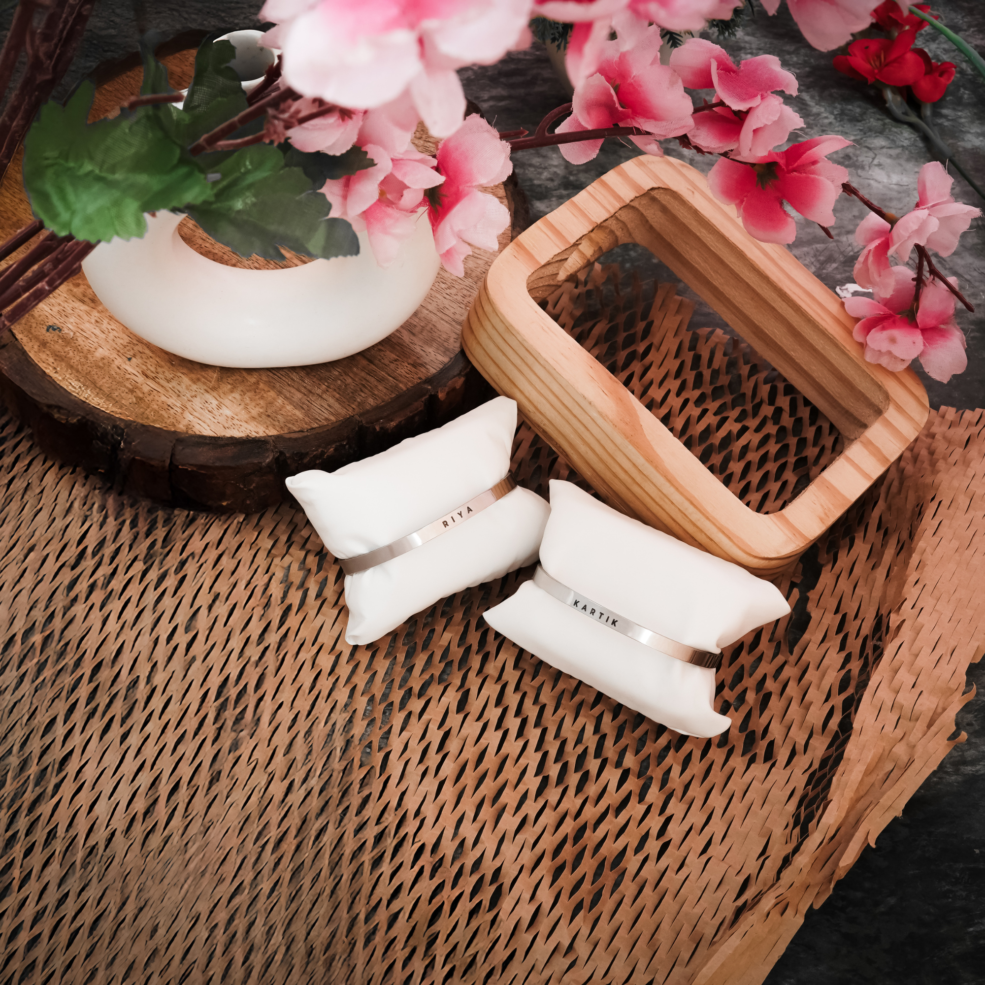 Personalized Couple Cuff Bracelet With Premium Gifting Packaging