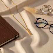 Bliss Blue Custom Engraved Bar Necklace For Men