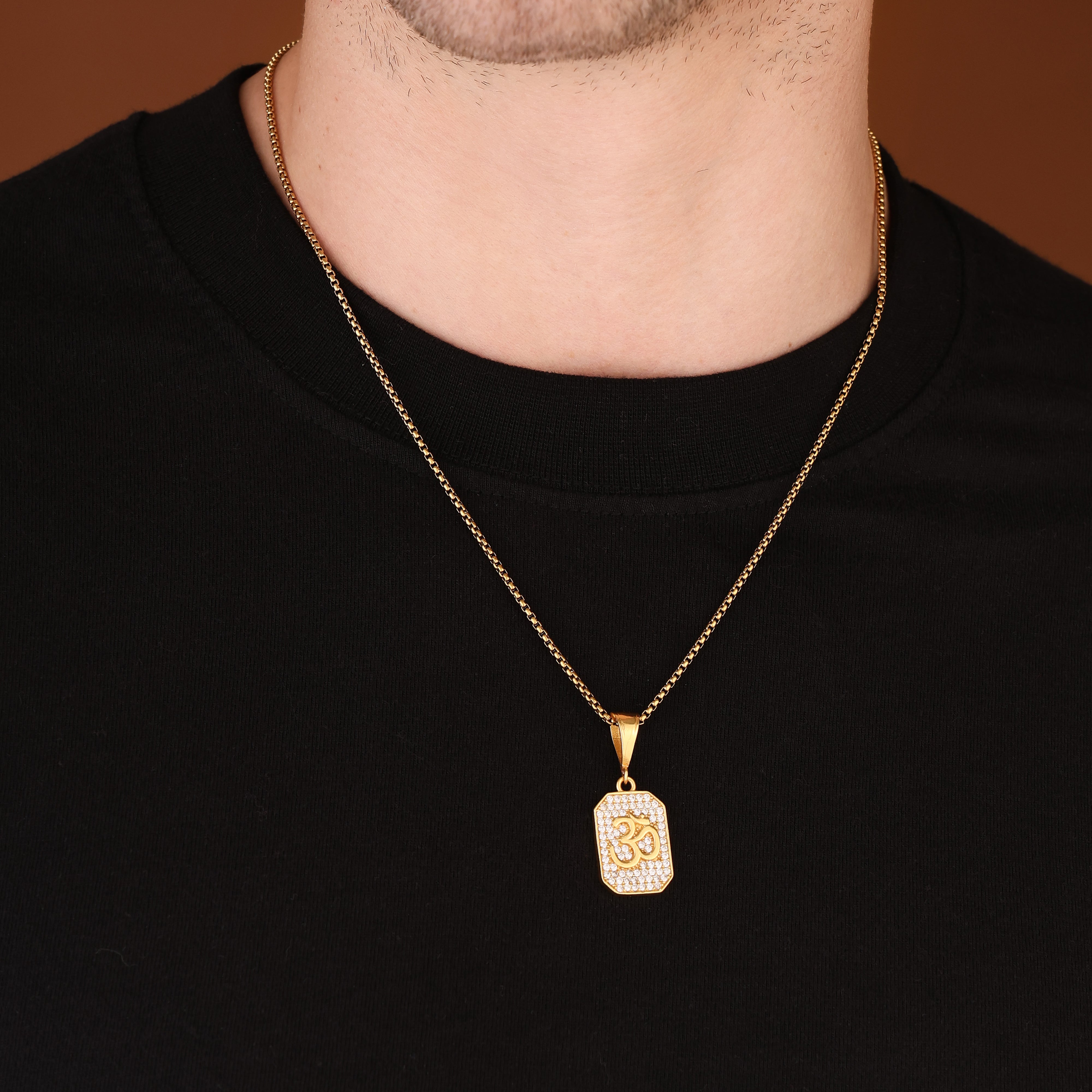 Bliss Blue Premium Om Chain Pendant for Men & Women