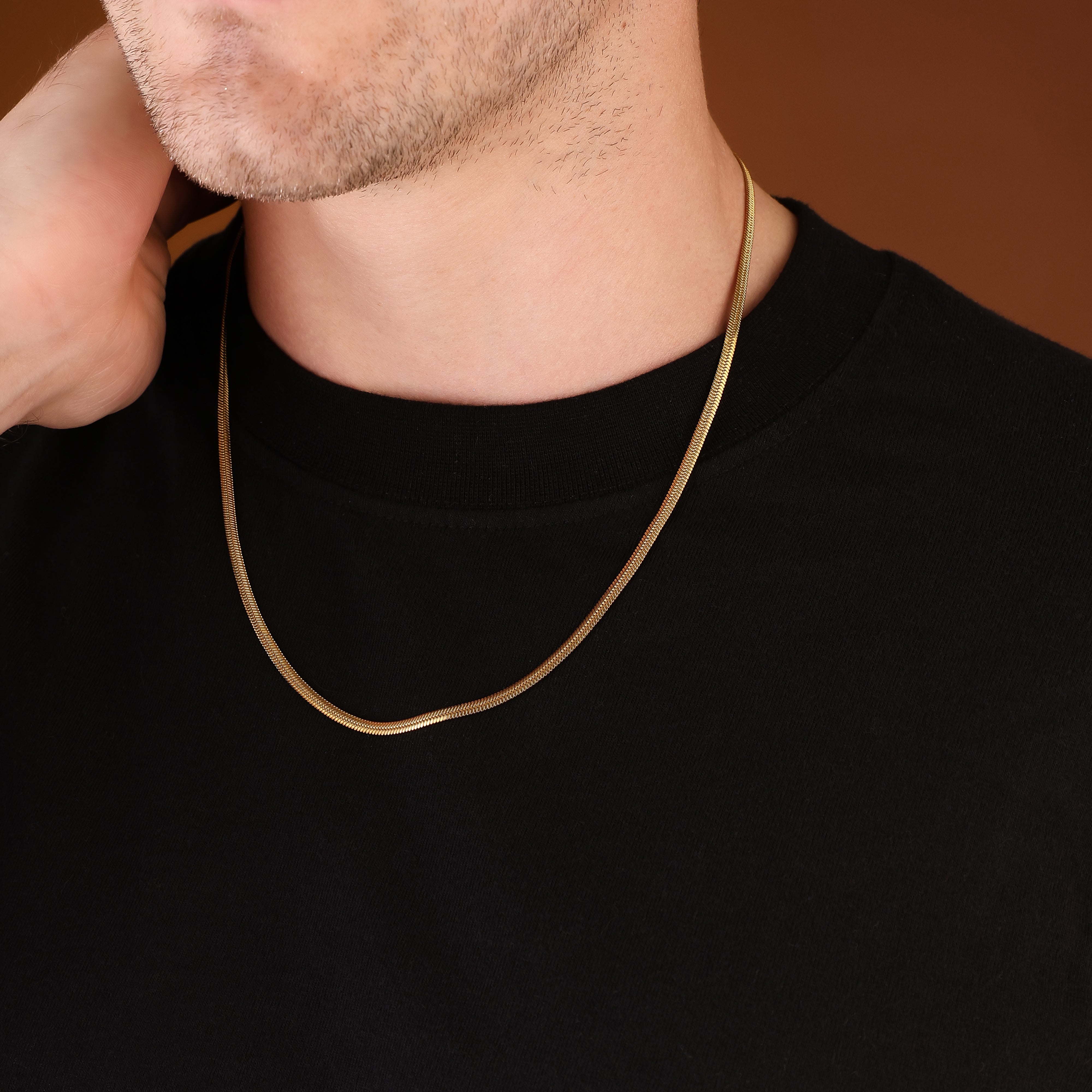 Gold Plated Premium Snake Chain For Men (21.5 Inch)