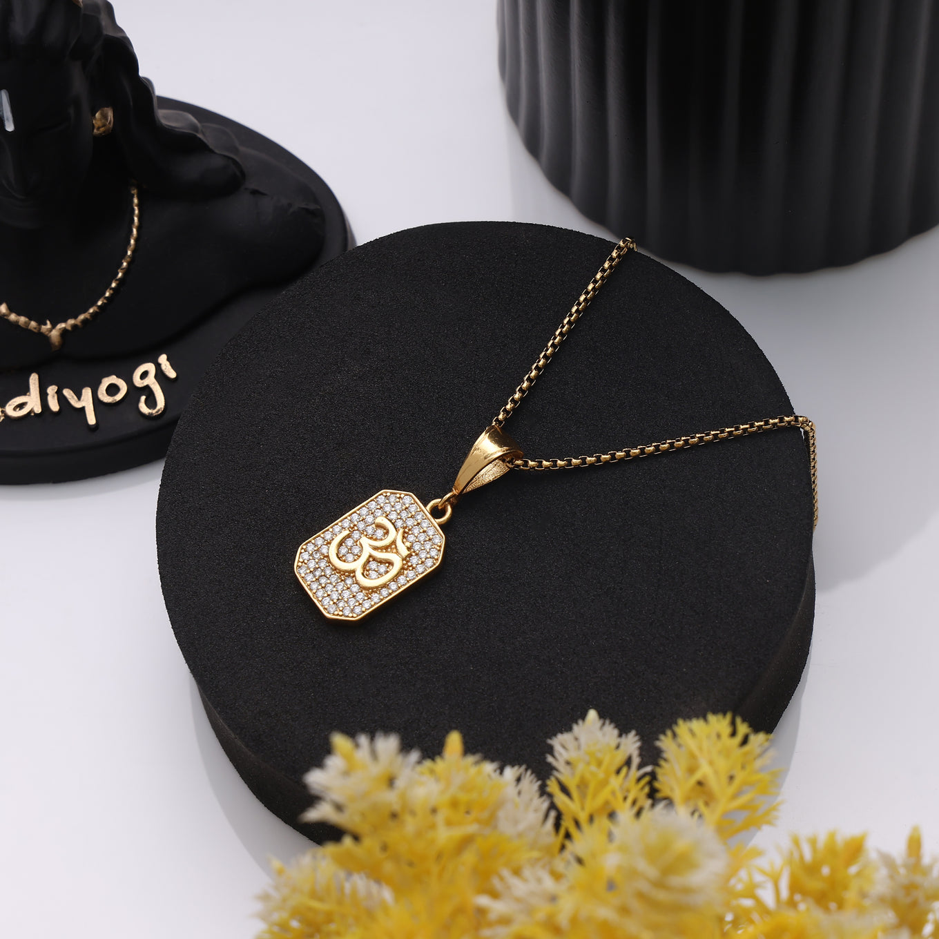 Bliss Blue Premium Om Chain Pendant for Men & Women