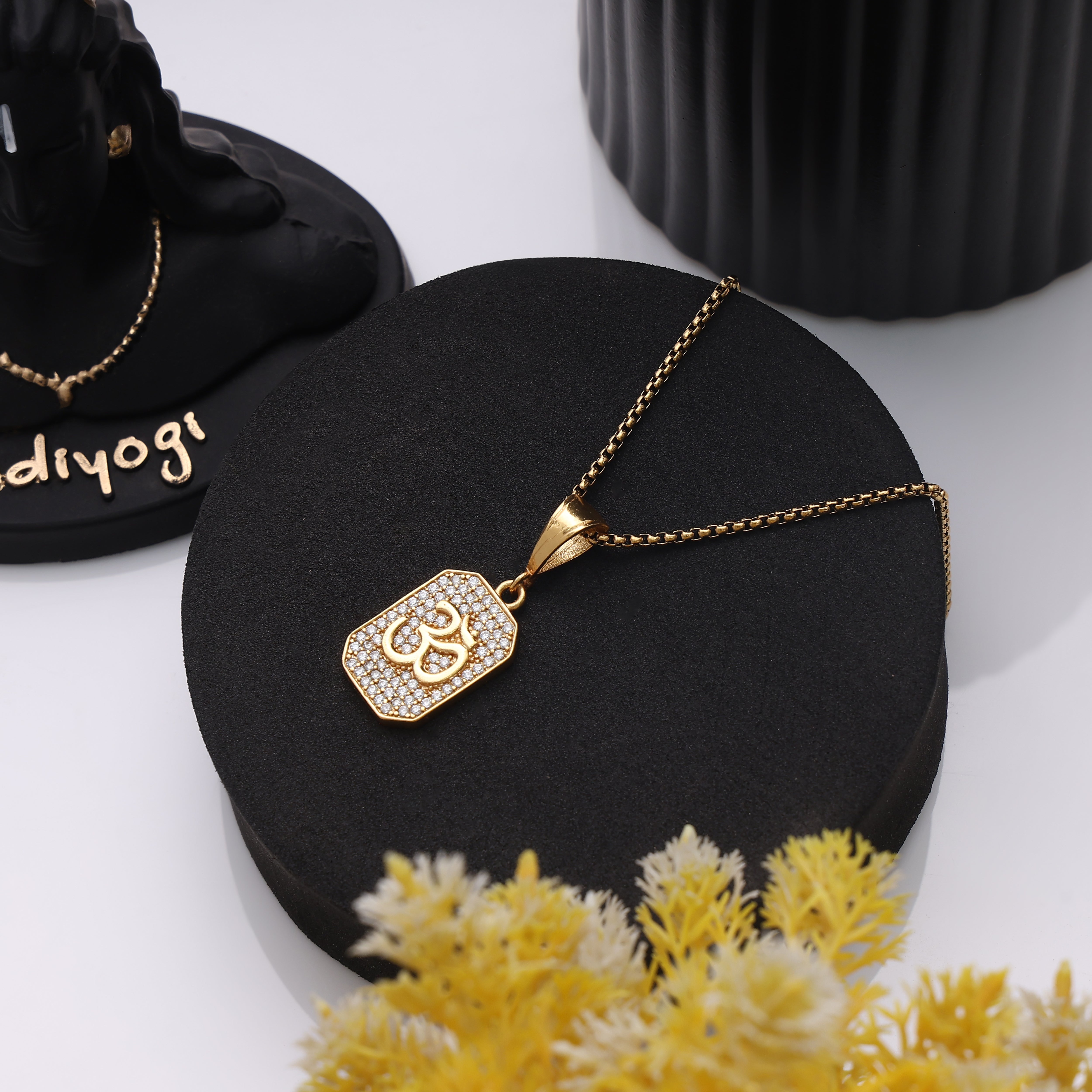 Bliss Blue Premium Om Chain Pendant for Men & Women