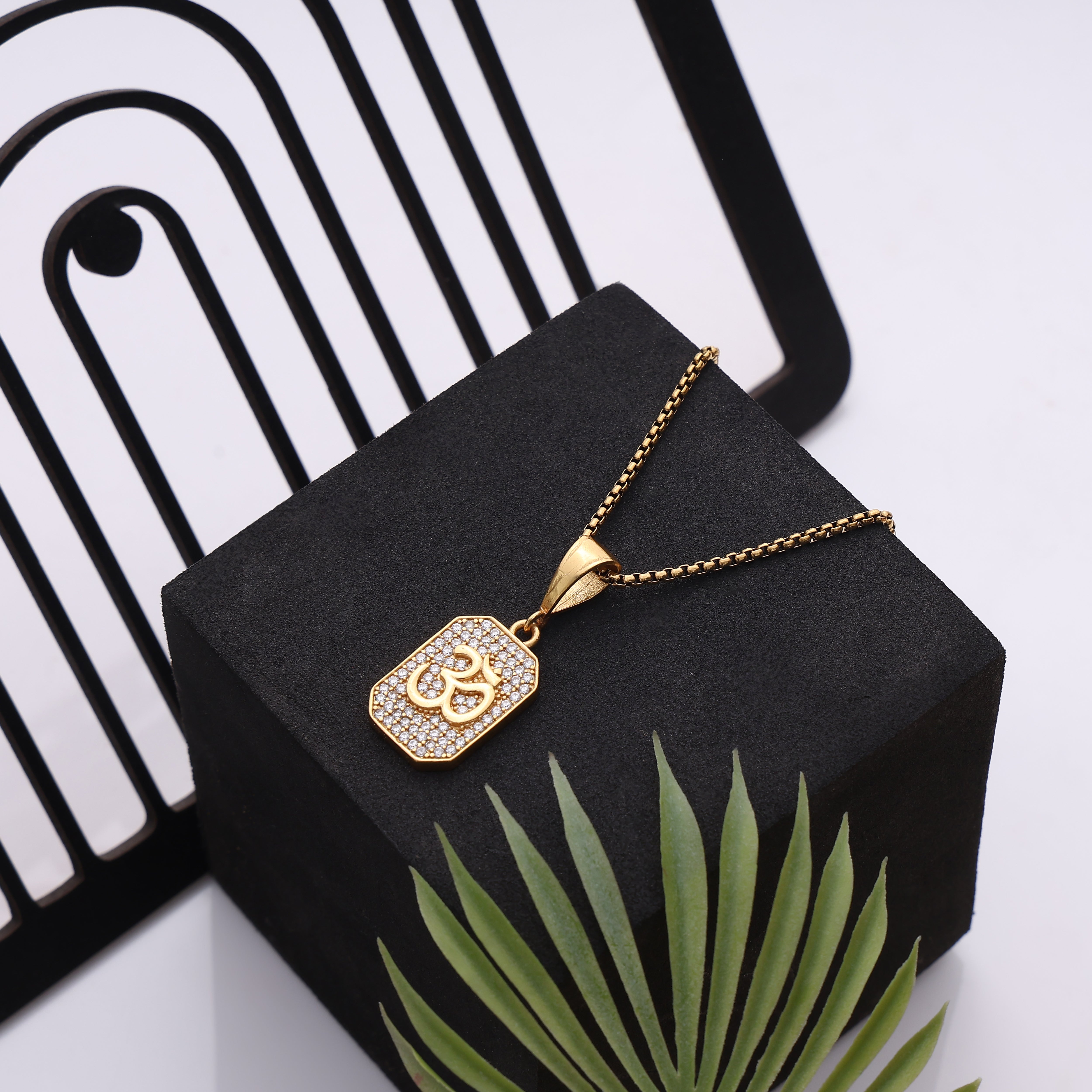 Bliss Blue Premium Om Chain Pendant for Men & Women